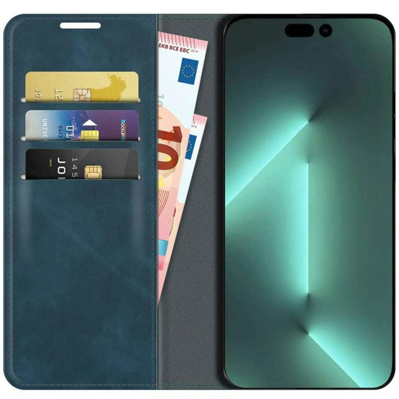 Just in Case iPhone 14 Pro Max Portemonnee Hoesje Blauw