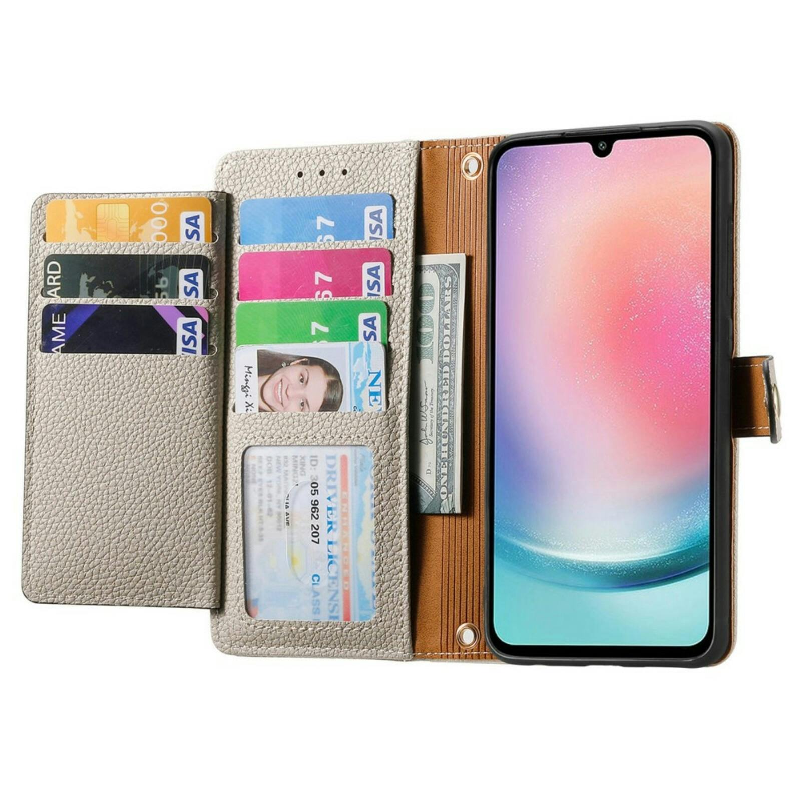 Mocaa Samsung Galaxy A25 Love Heart Wallet Hoesje Grijs