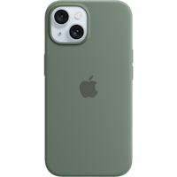 Apple iPhone 15 MagSafe Siliconen Hoesje Groen - Voorkant