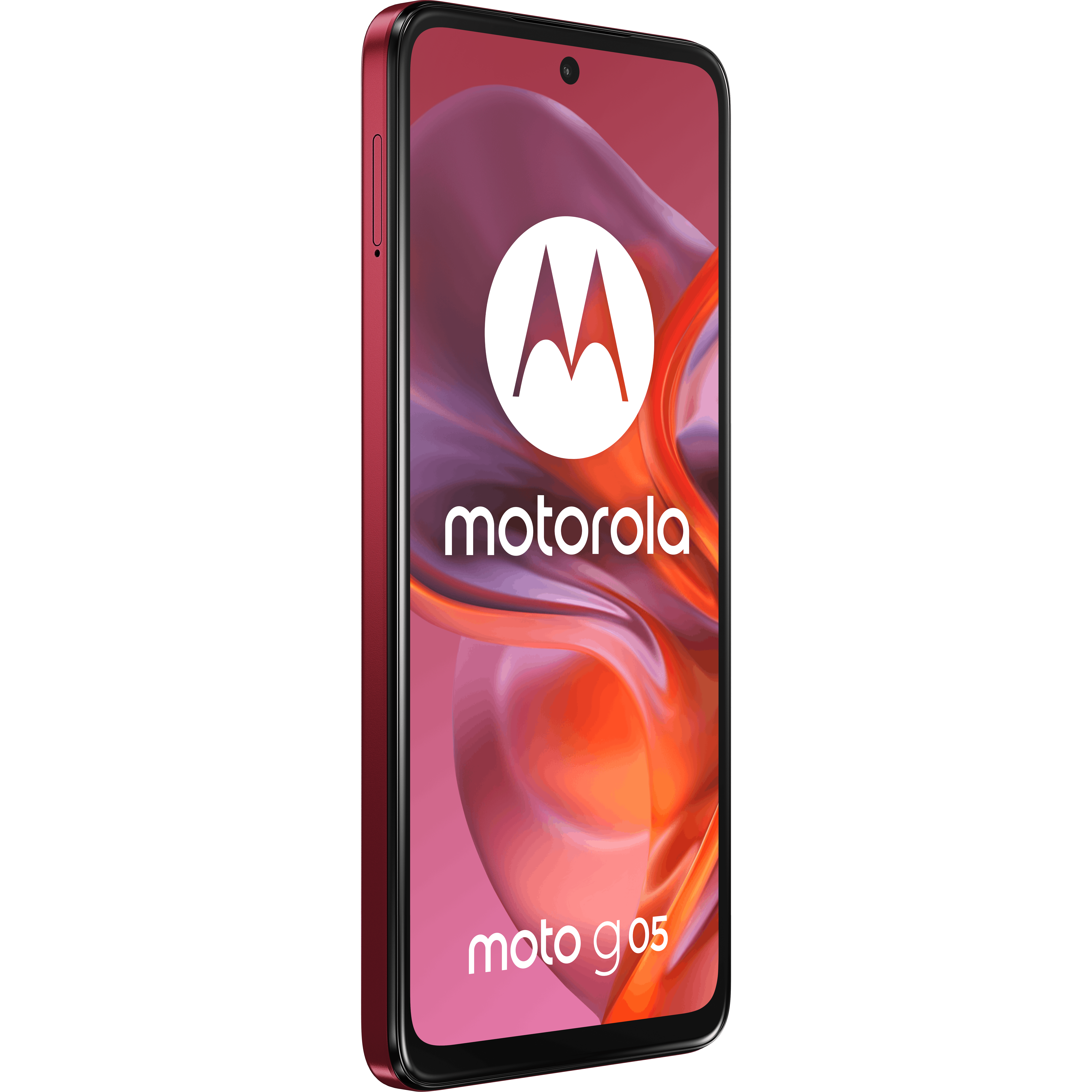 Motorola Moto G05 Plum Red - Aanzicht vanaf links