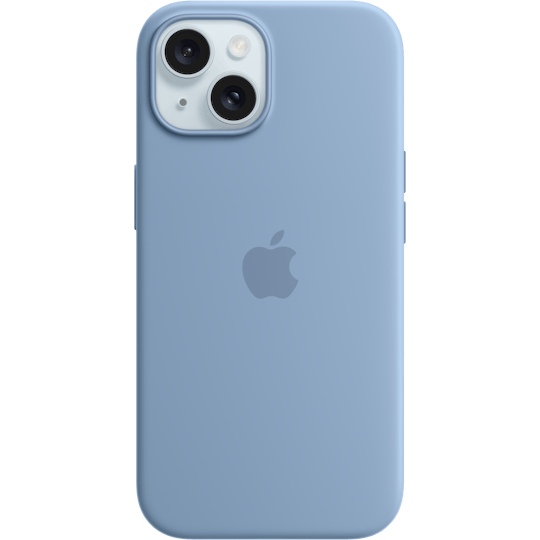 Apple iPhone 15 MagSafe Siliconen Hoesje Blauw - Voorkant