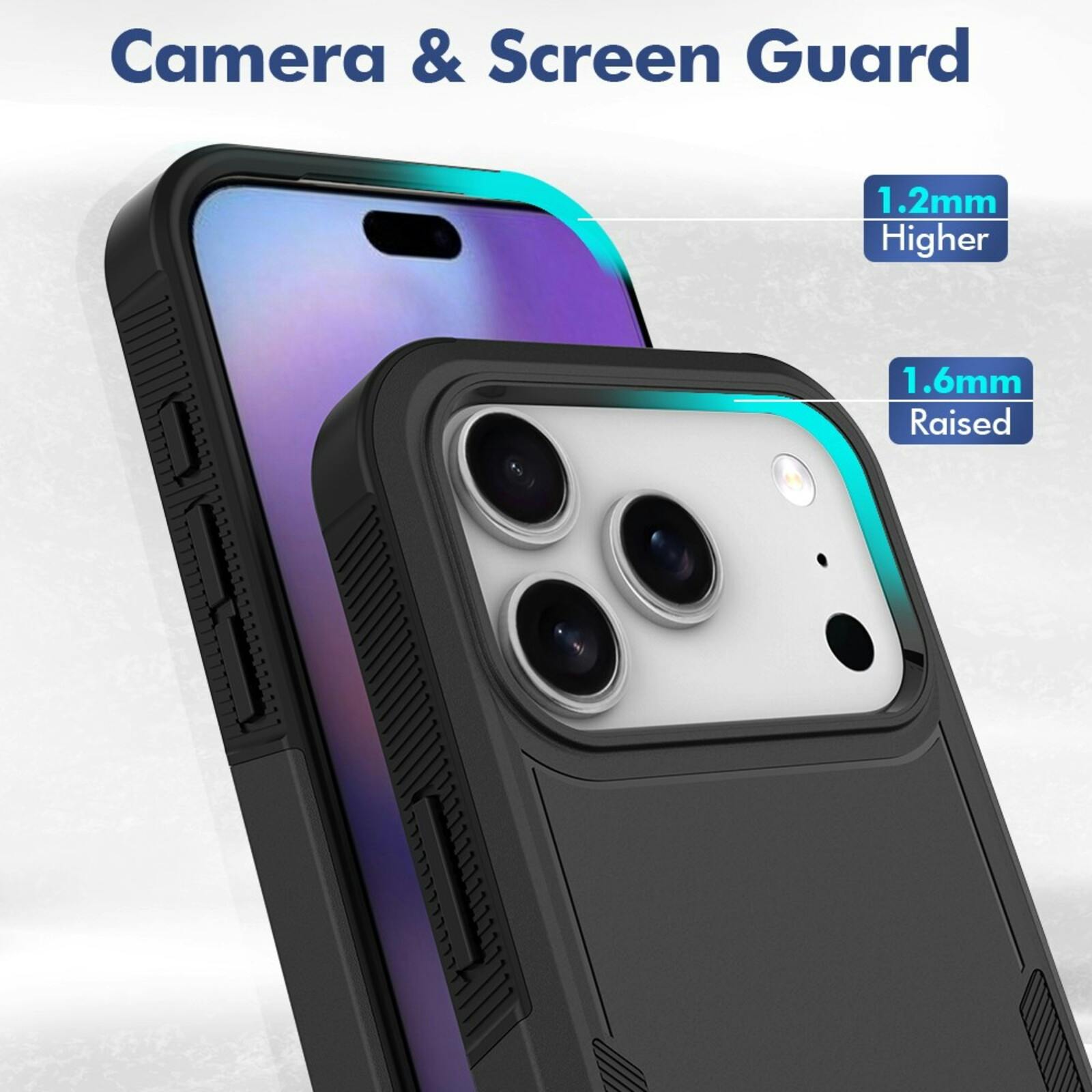 CaseBody Apple iPhone 17 Pro / 18 Pro Rugged Armor Back Cover Zwart