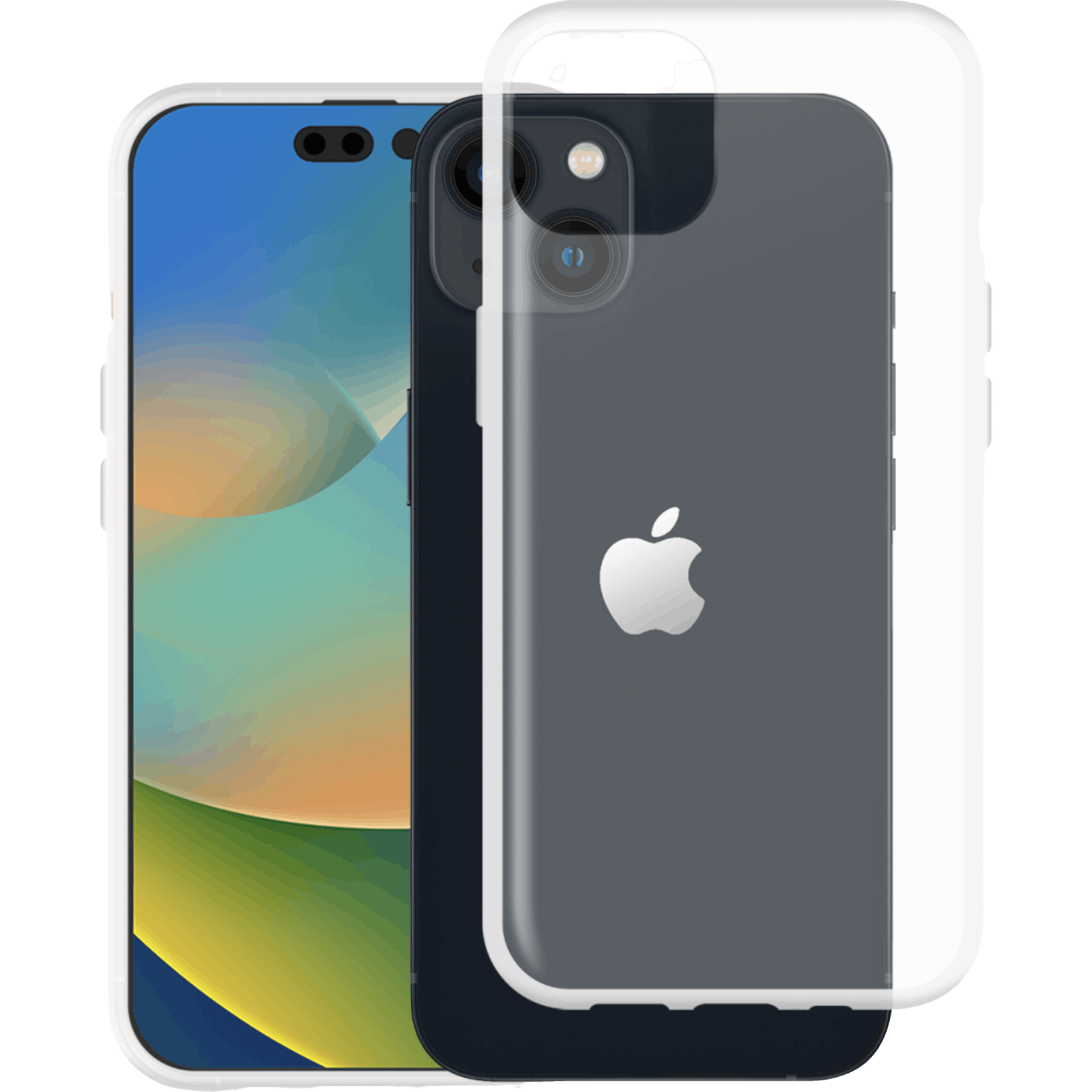 Just in Case iPhone 14 TPU Hoesje Met Draagkoord Transparant