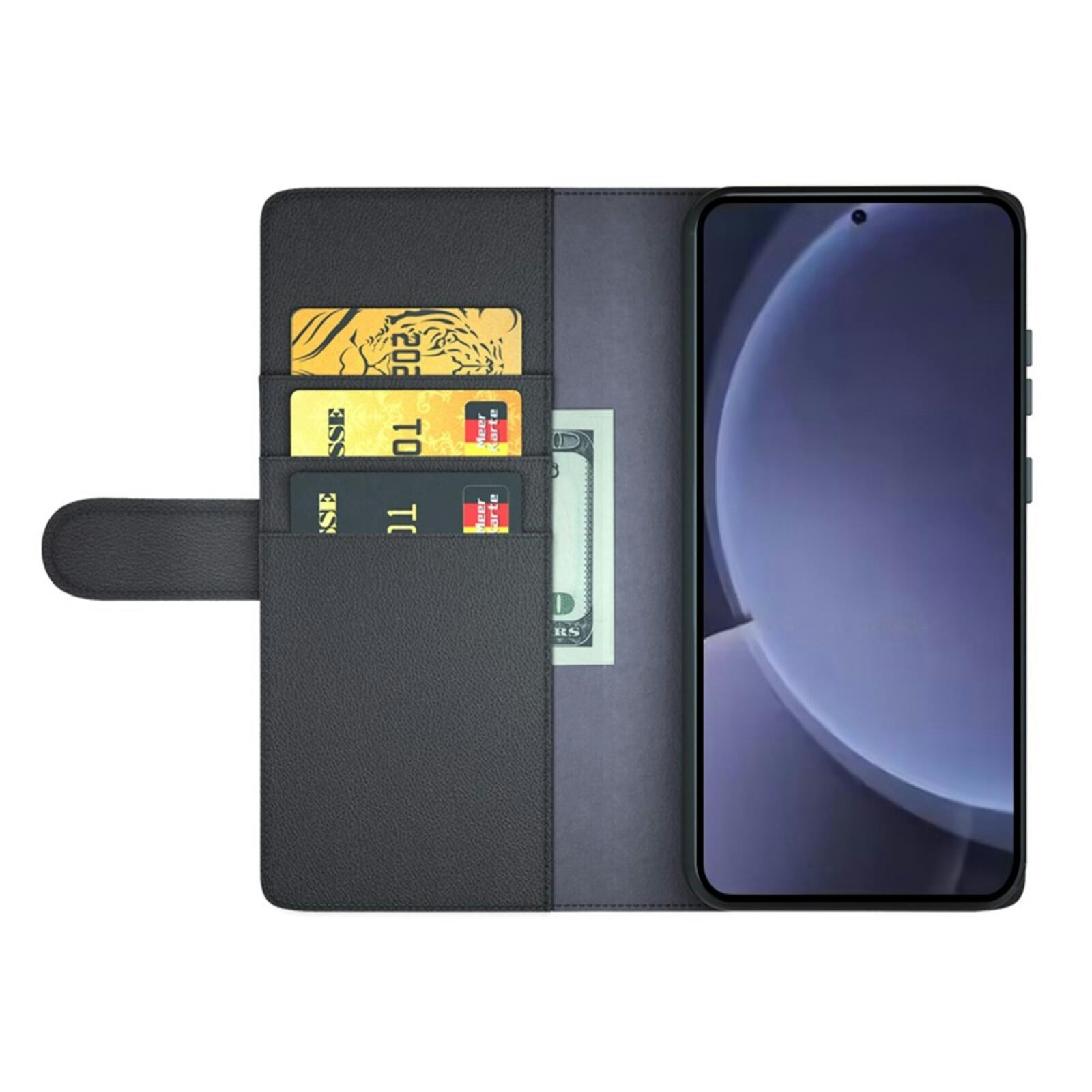 Fonexio Samsung Galaxy 25 Plus Luxe Lederen Book Case Zwart