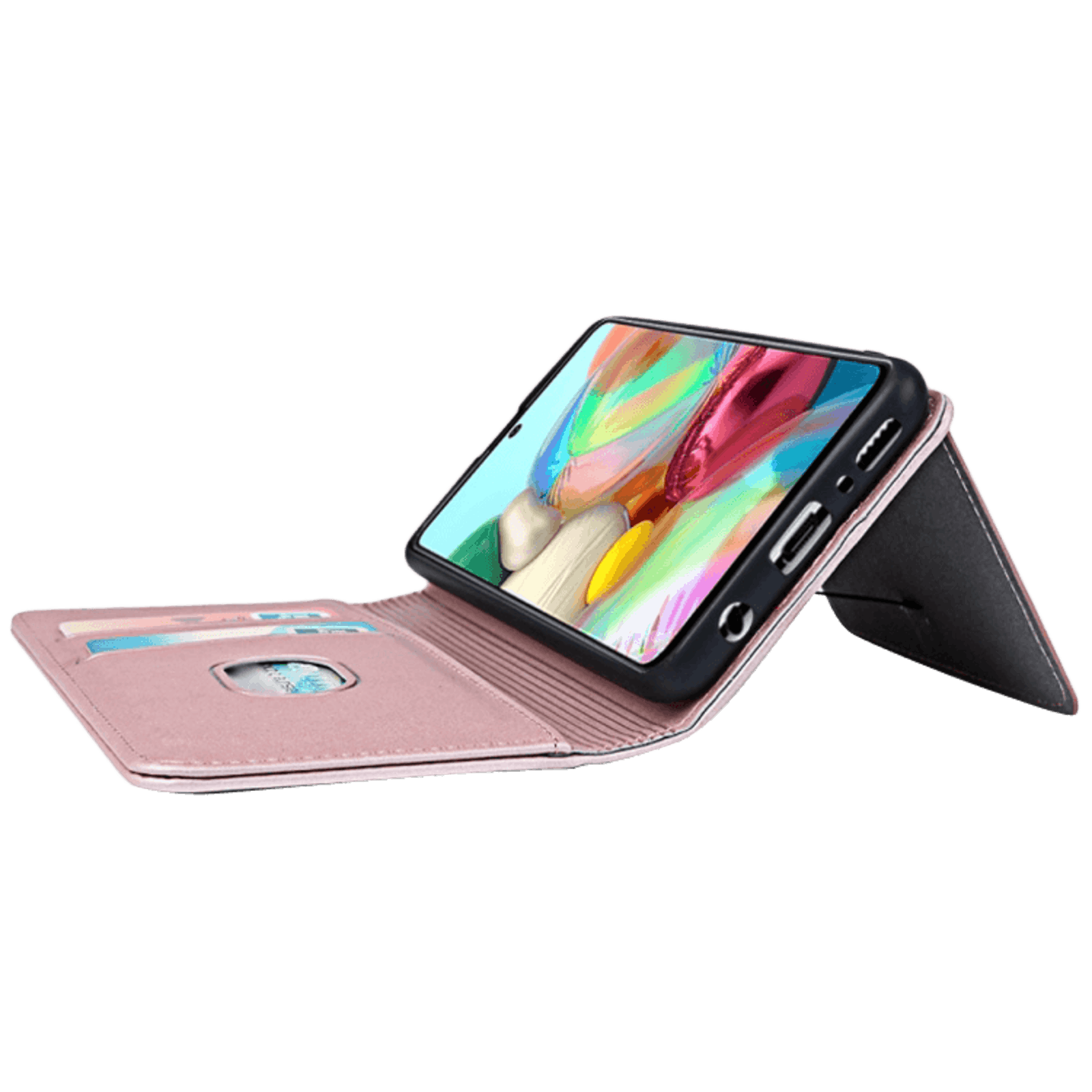 CaseBody Samsung Galaxy A71 BESTE KOOP - Lux Bookcase Hoesje Roségoud