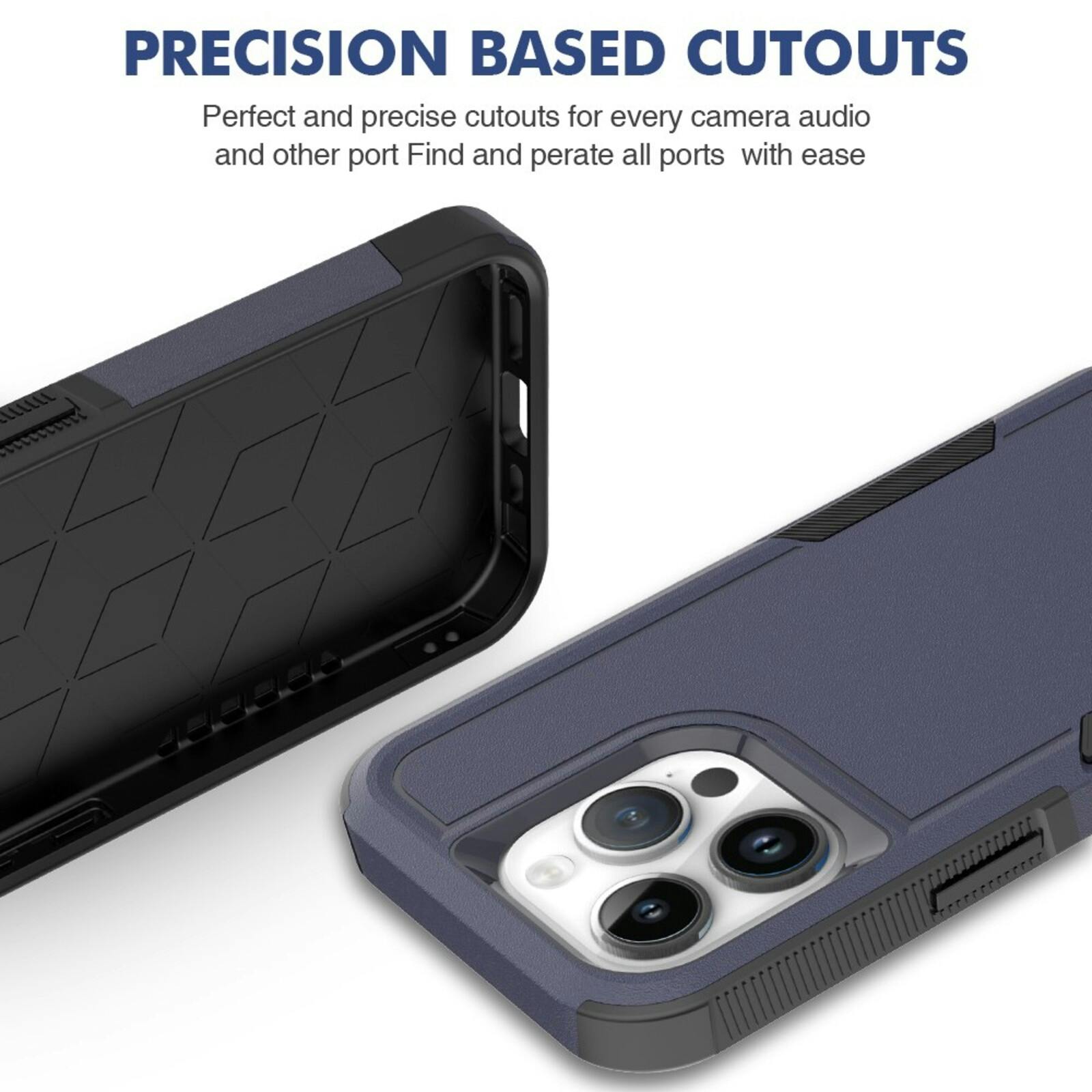 CaseBody Apple iPhone 15 Pro Rugged Armor Back Cover Blauw