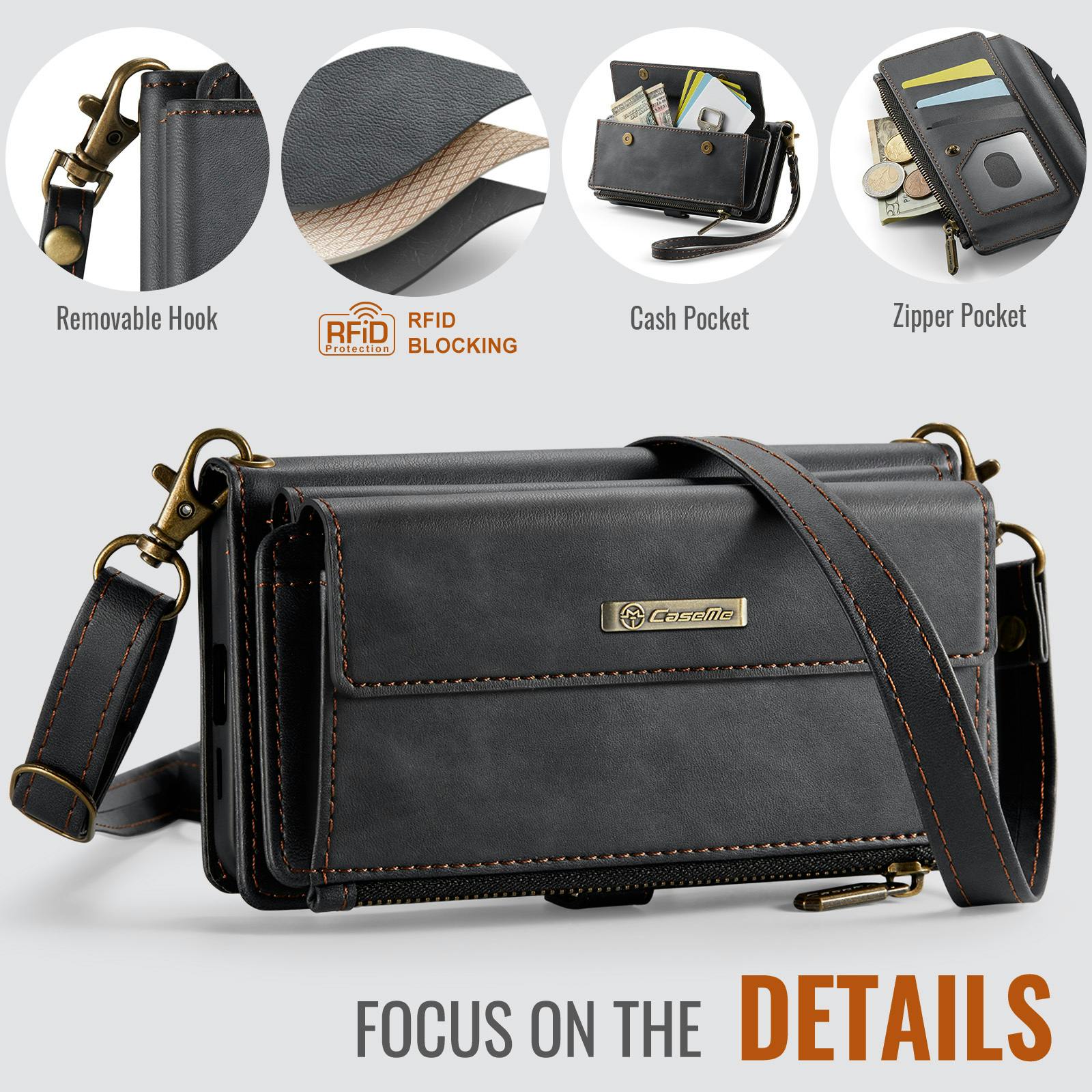 Caseme Samsung Galaxy S26 Luxe Alles-in-één Portemonnee Hoesje Zwart