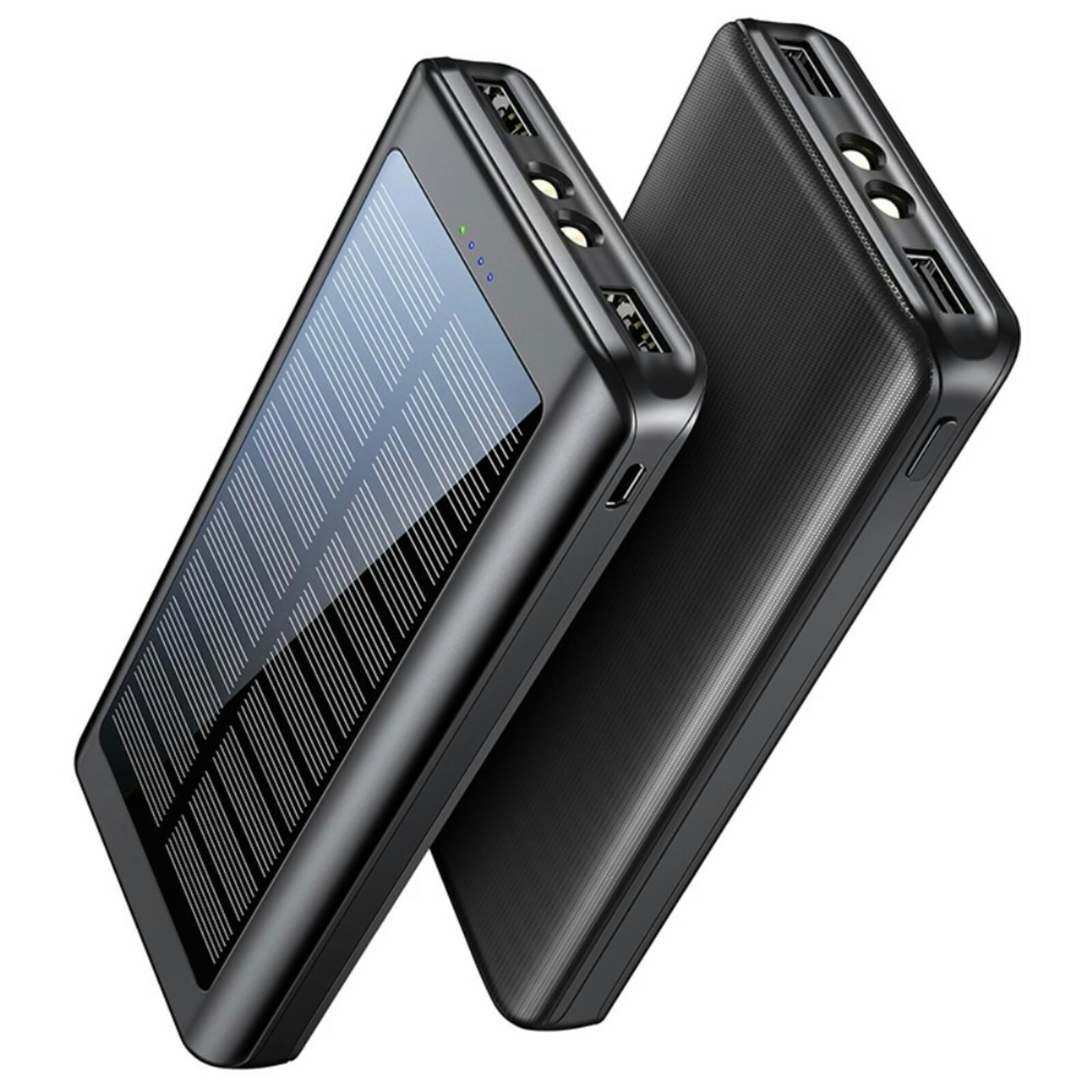 QC86S 30.000mAh Portable Charger met Zonnecel Zwart 30.000 mAh