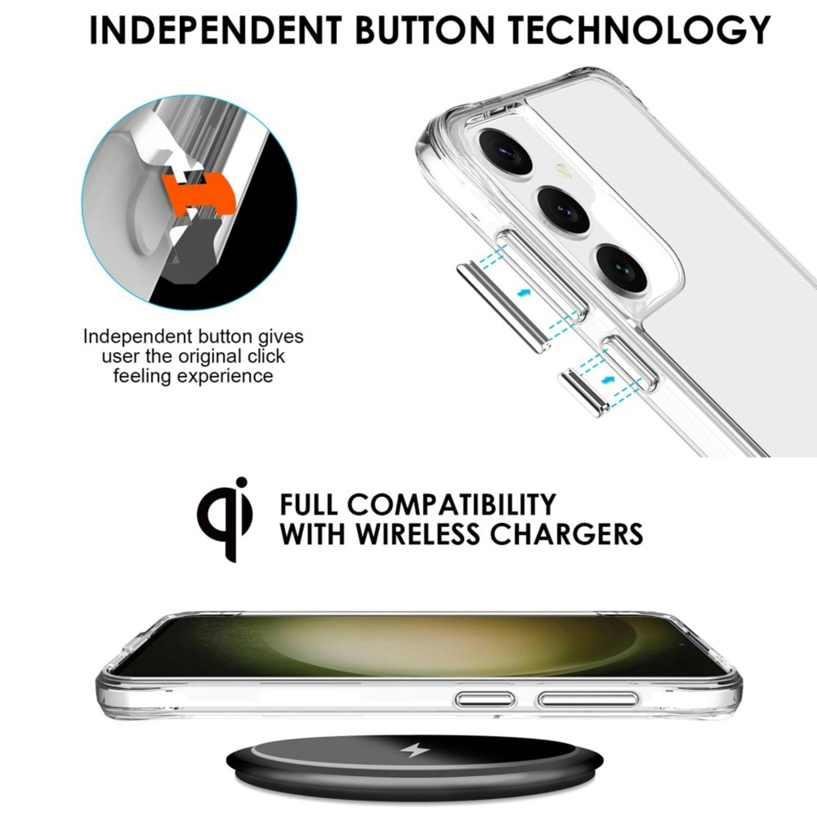 CaseBody Samsung S24 Dual Layer Anti-Shock Hoesje Transparant