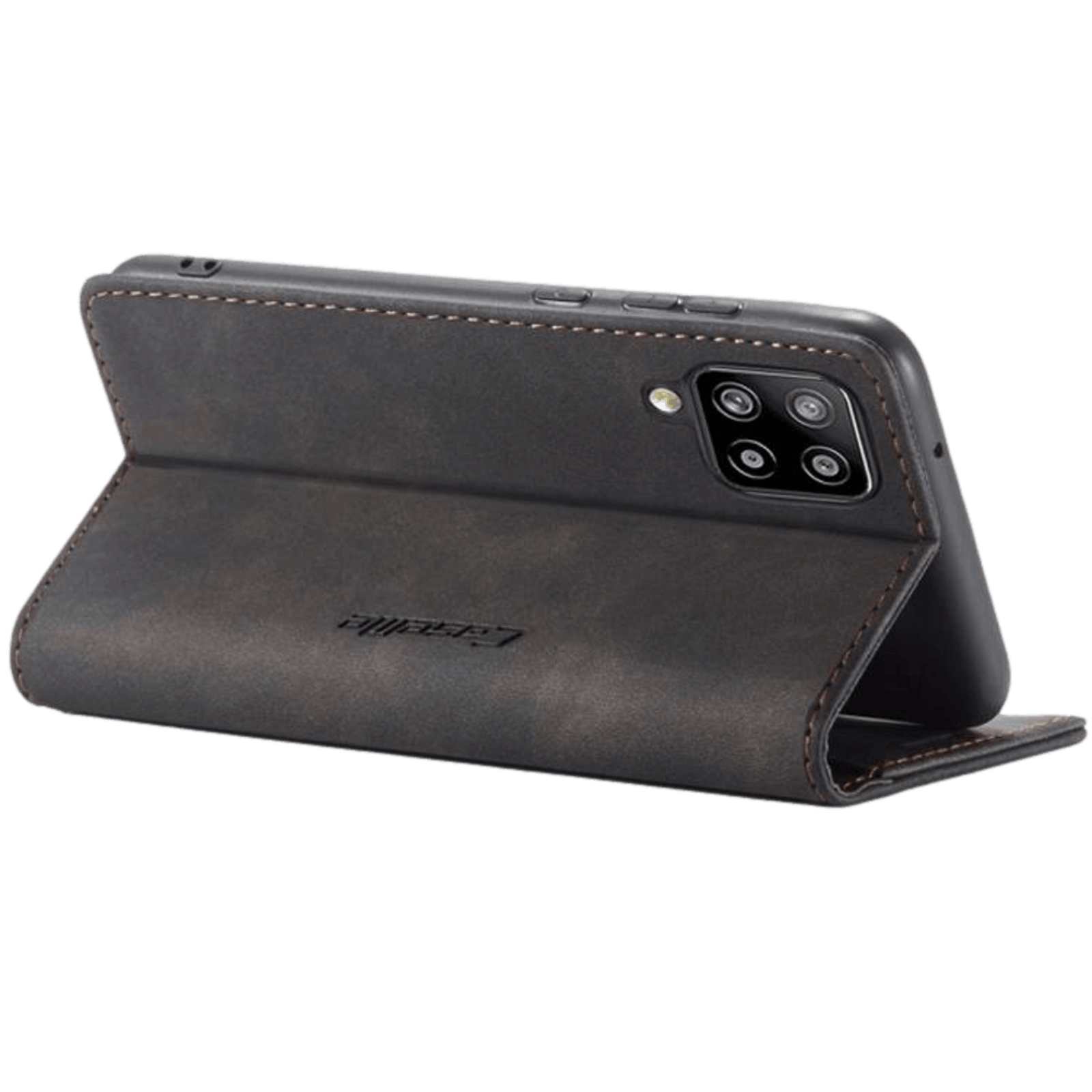 Caseme Samsung Galaxy A12 Business Wallet Bookcase Hoesje Zwart