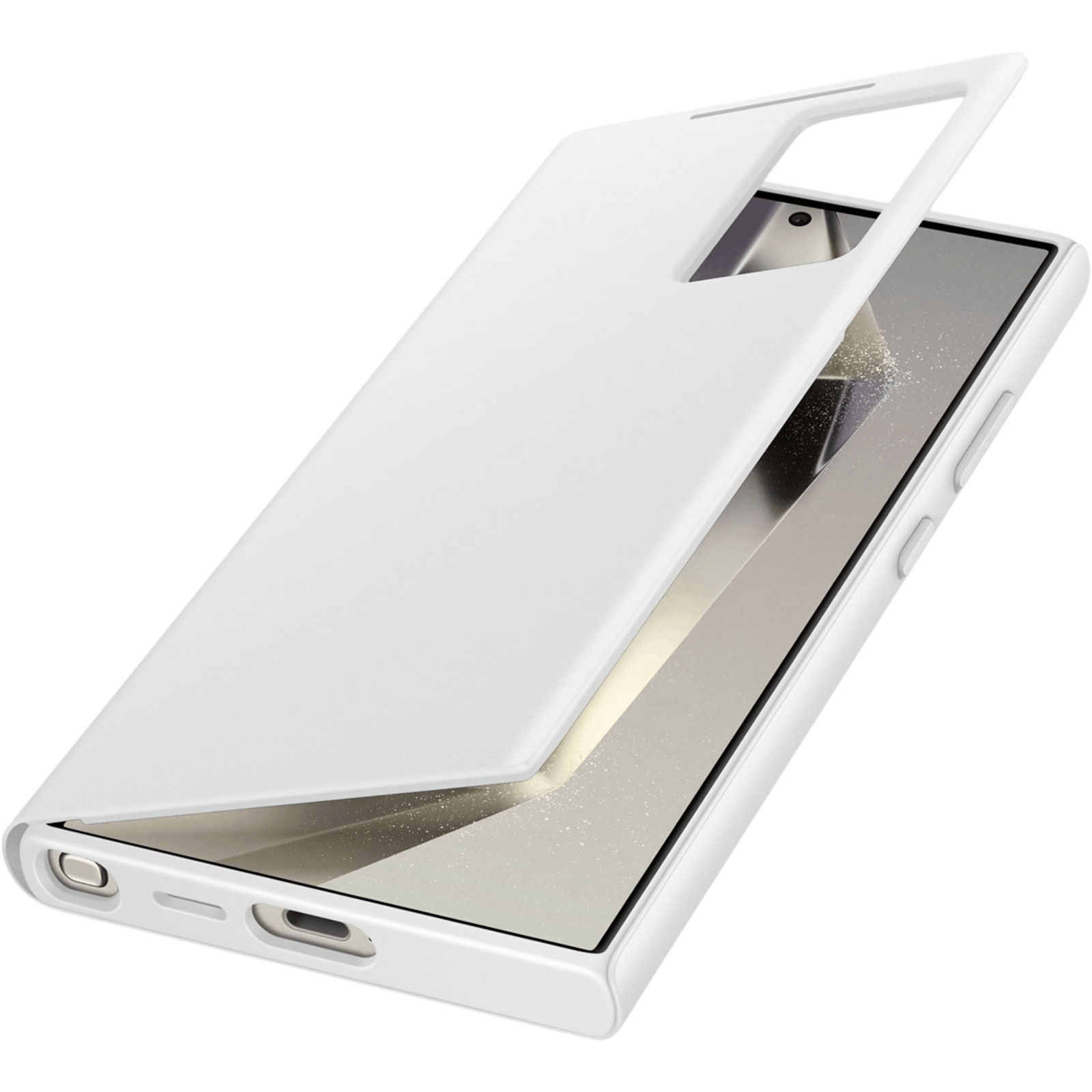 Samsung Galaxy S24 Ultra Smart View Portemonnee Hoesje Wit