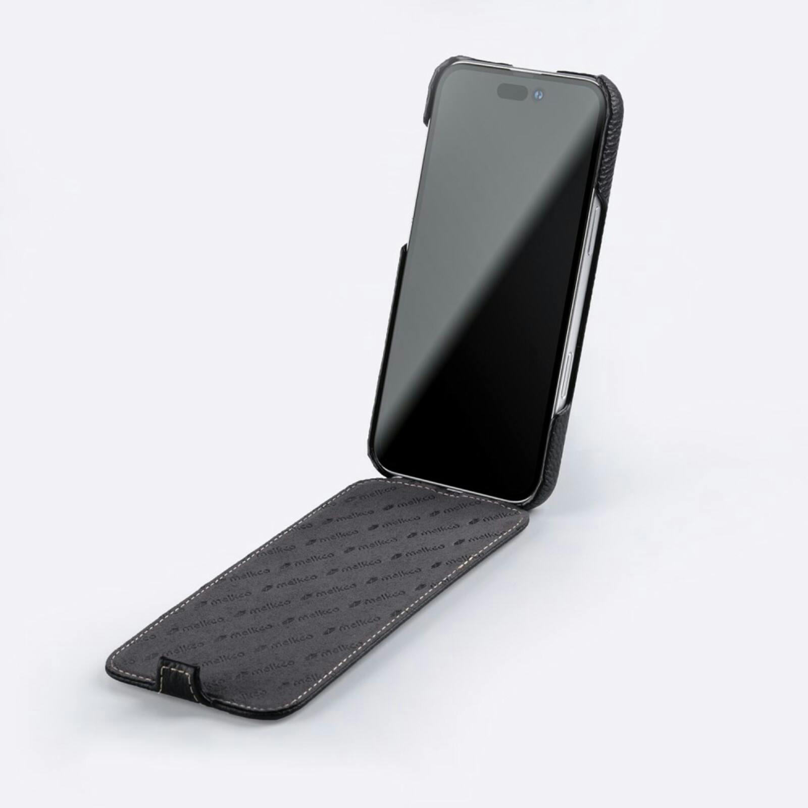 Melkco Apple iPhone 16 Leather Flip Case Zwart