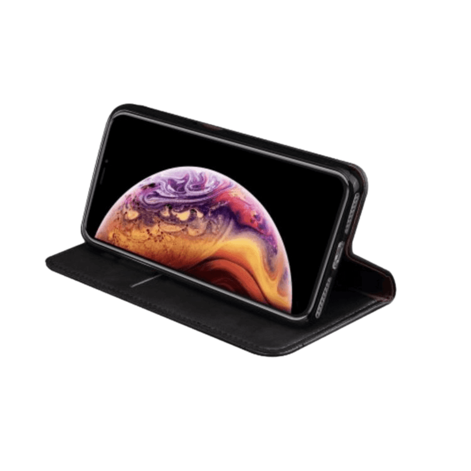 Comfycase iPhone Xs / X Retro Bookcase Zwart