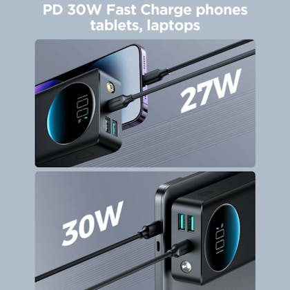 Joyroom 30W Power Delivery Powerbank met Flashlight Zwart 30.000 mAh
