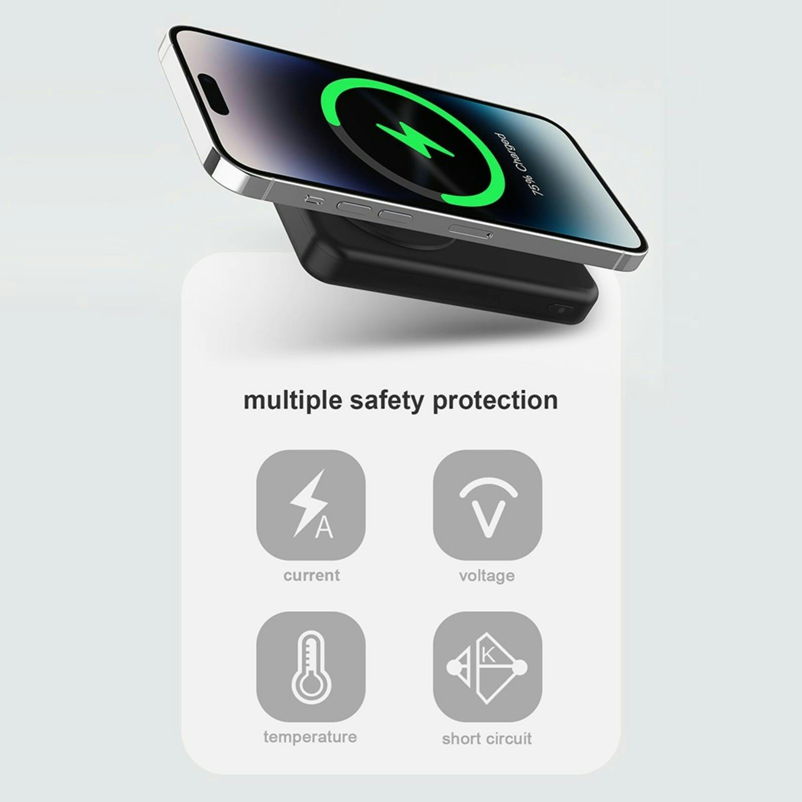 Benwis Slick 22.5W 10.000mAh MagSafe Powerbank Zwart 10.000 mAh