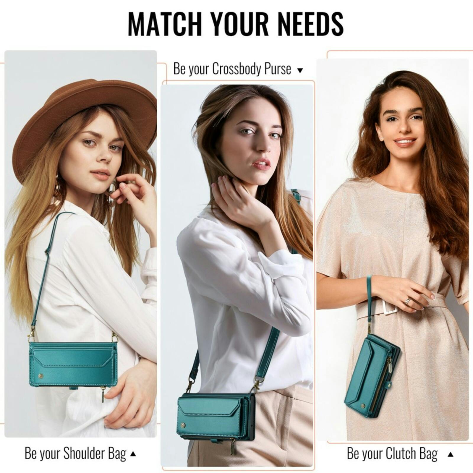 Caseme Samsung S24 FE Clutch Wallet met Koord Groen