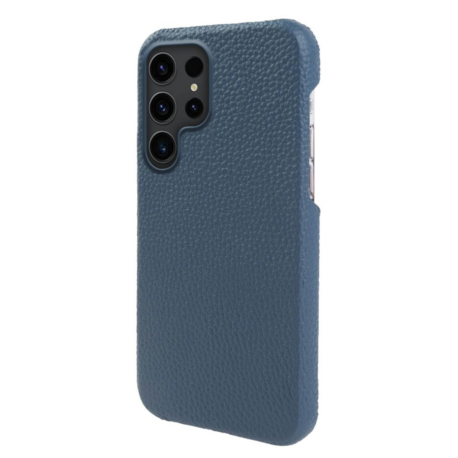 Fashion Samsung Galaxy S26 Ultra Magnetisch Hoesje Echt Leer Blauw