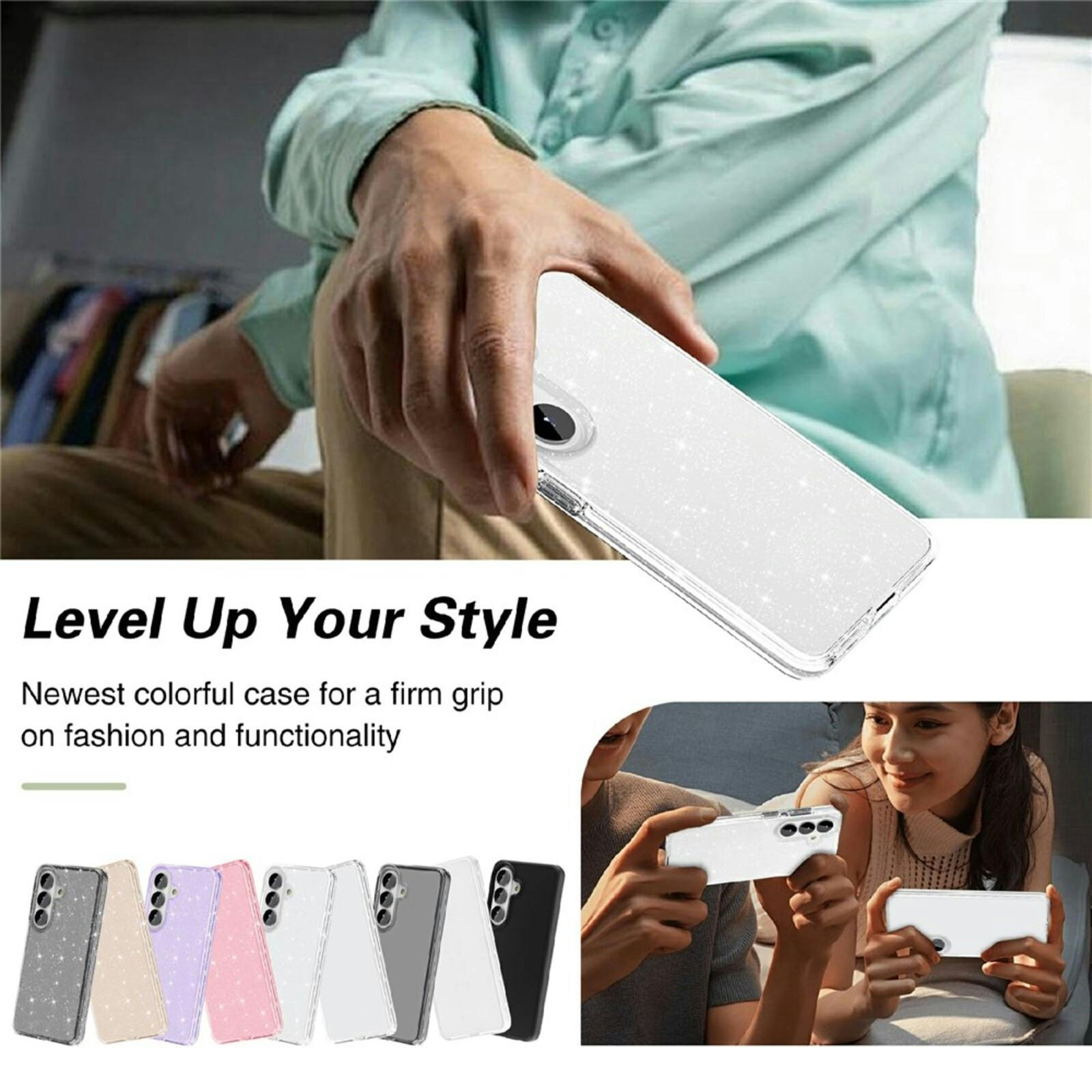 CaseBody Samsung Galaxy S26 Plus Glitz Beschermhoesje Wit