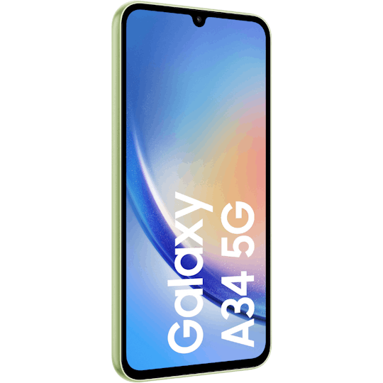 Samsung Galaxy A34 5G Awesome Lime - Aanzicht vanaf links