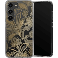 Selencia Galaxy S23 Plus Fashion Hoesje Paisley Gold - Voorkant