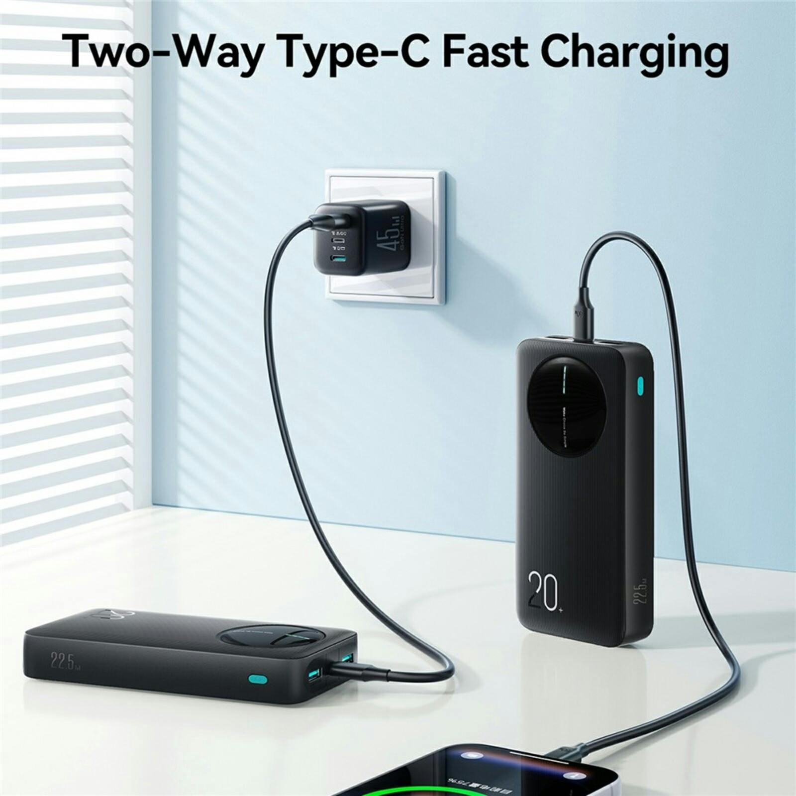 Joyroom Pro Display Powerbank 3 Output Poorten 20.000mAh Zwart