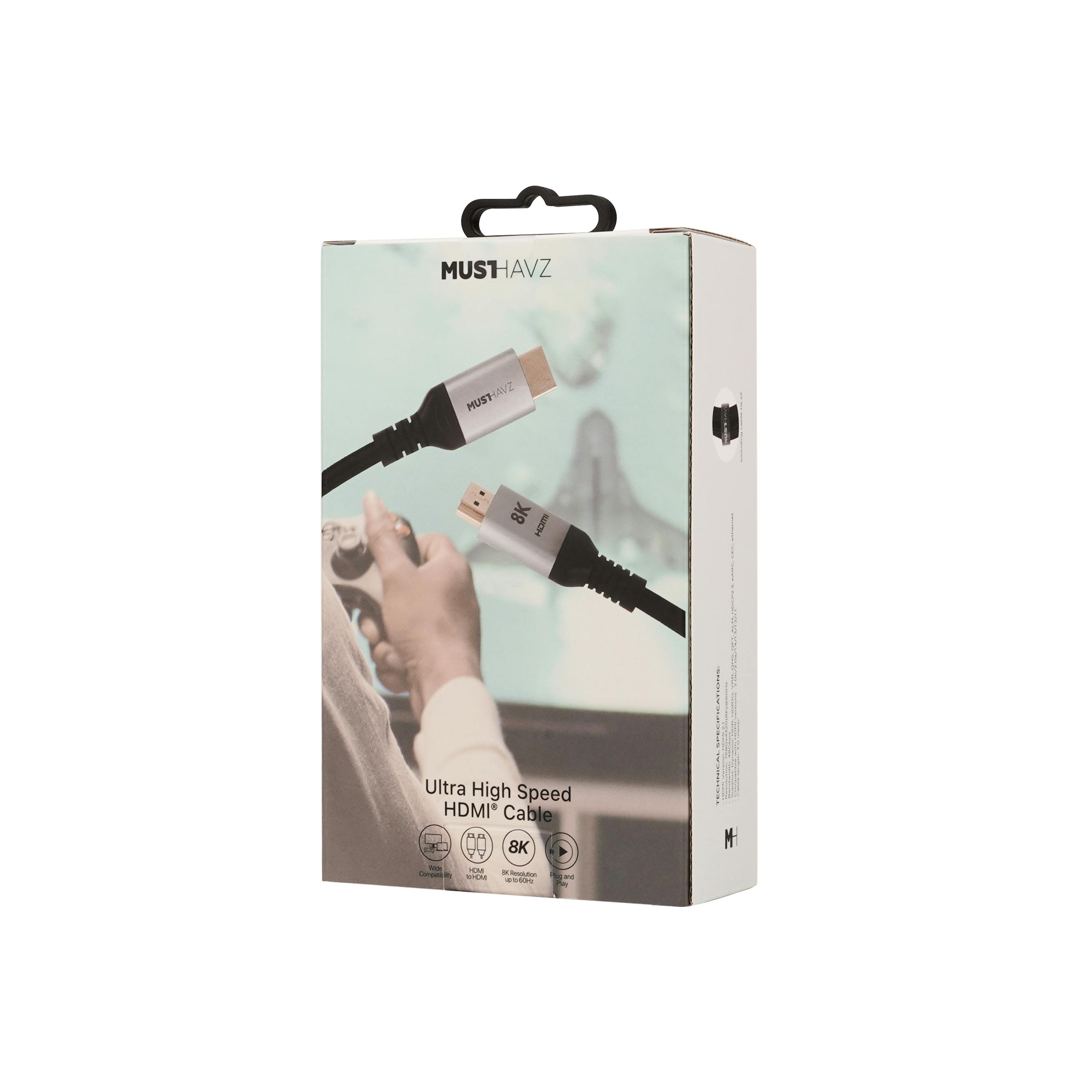 Musthavz UltraHD 8K HDMI Kabel Zwart 3m