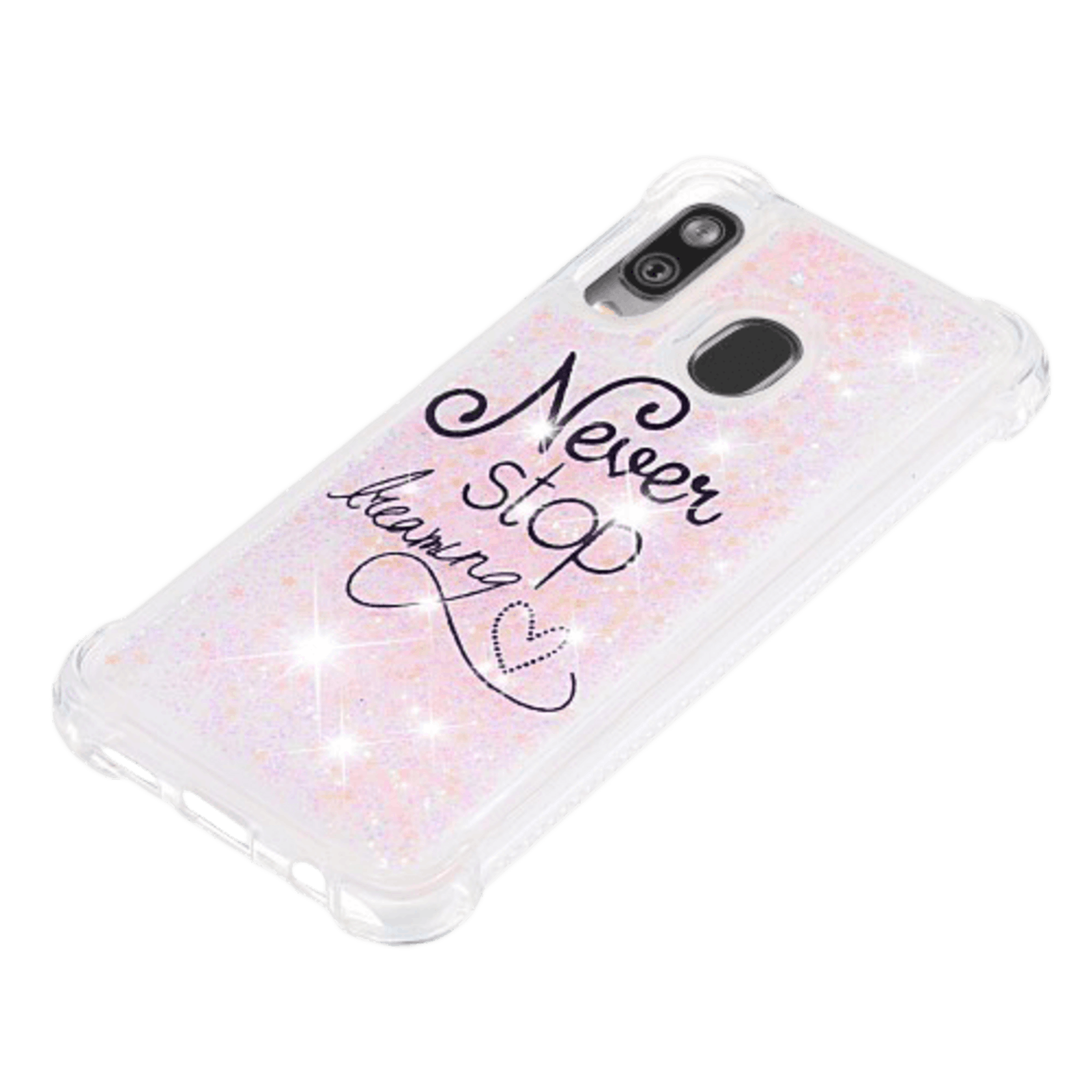 Mocaa Samsung Galaxy A40 Shockproof Hoesje Never Stop Dreaming Meerkleurig