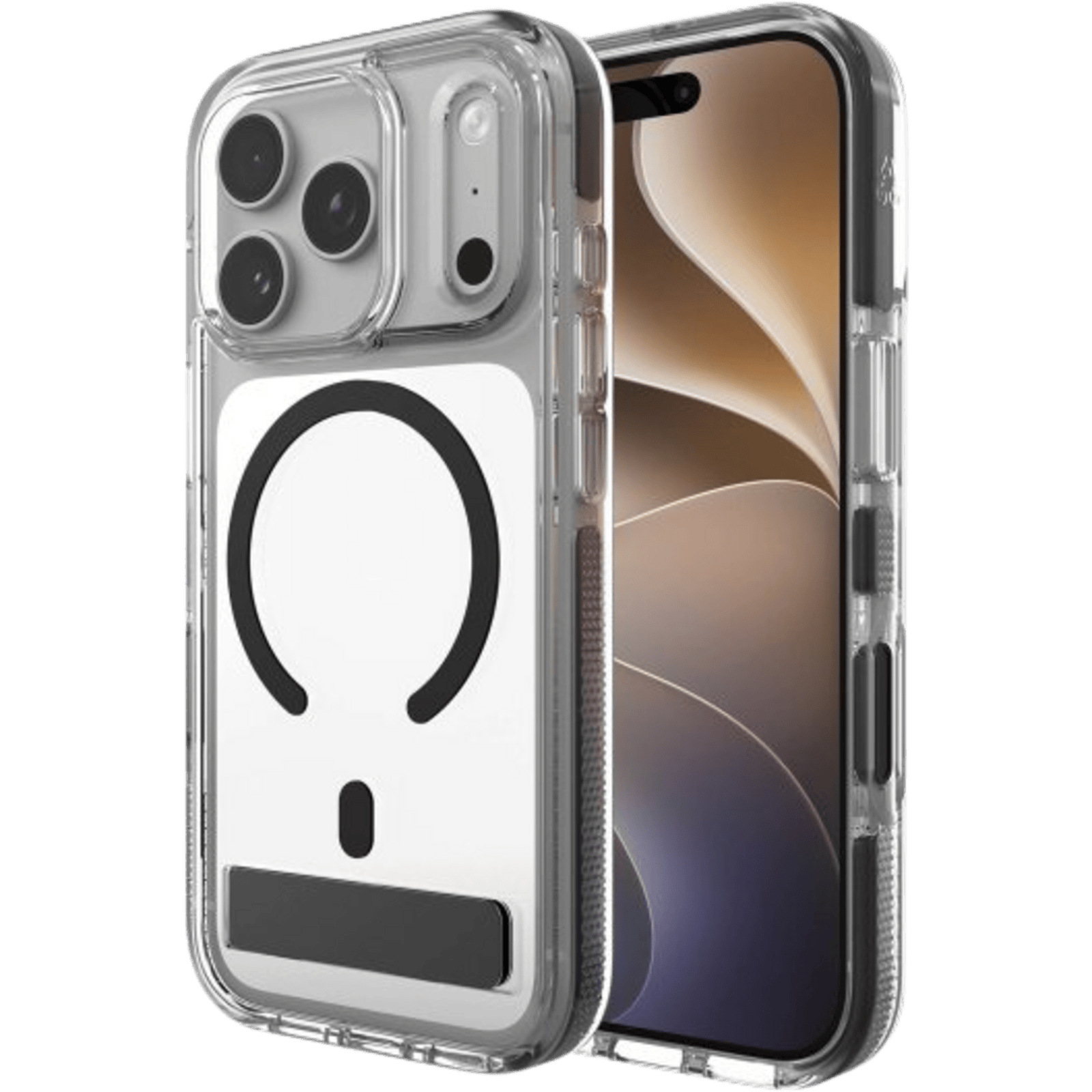 ZAGG iPhone 17 Pro / 18 Pro Santa Cruz MagSafe Hoesje met Kickstand Zwart - Voorkant
