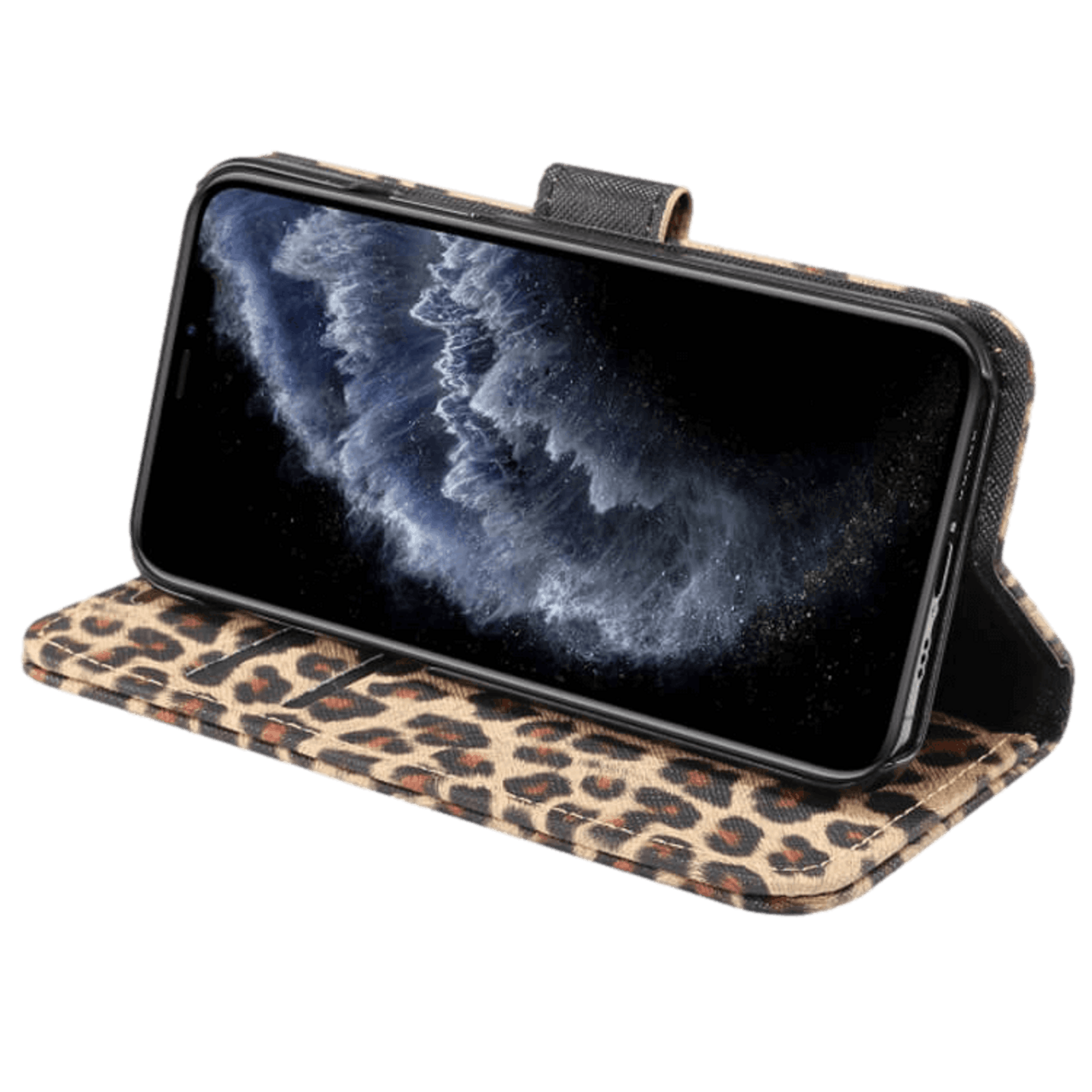 Mocaa iPhone 13 Mini Luipaardprint Bookcase Hoesje Luipaard