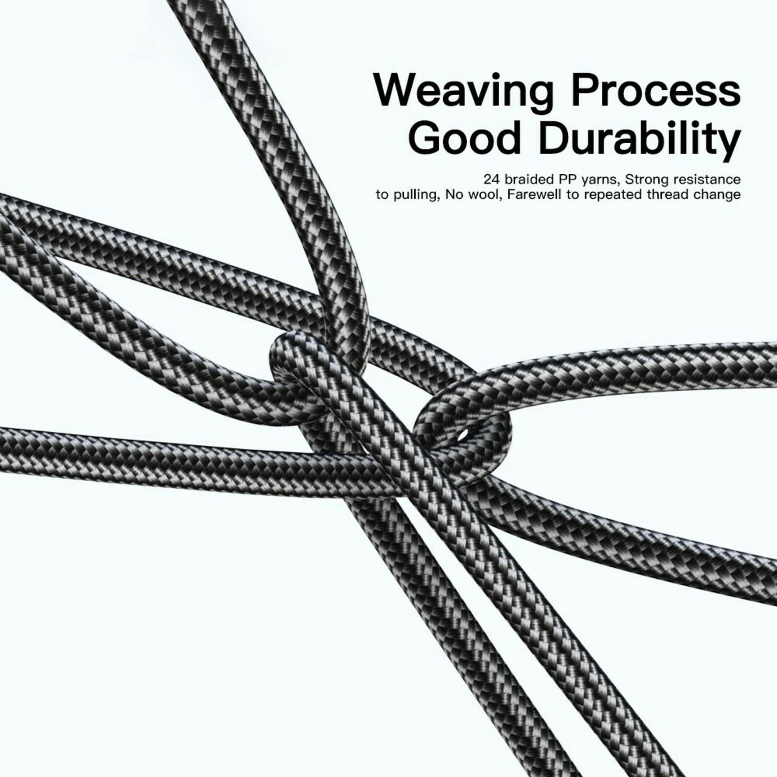 Essager 100W High Speed Gewoven Elbow Kabel USB-A naar USB-C Zwart 1m