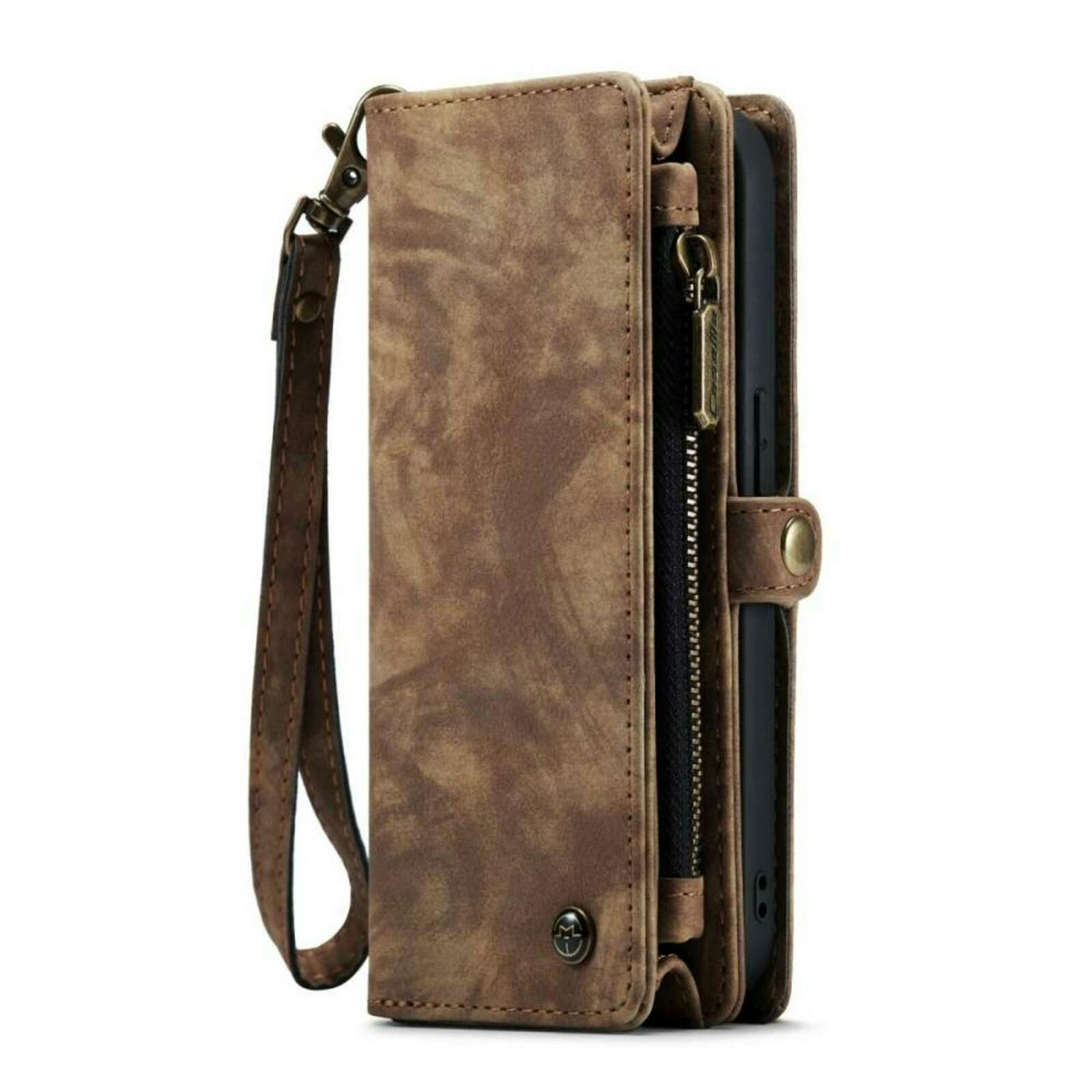 Caseme iPhone 14 Pro Vintage Portemonnee Hoesje Bruin