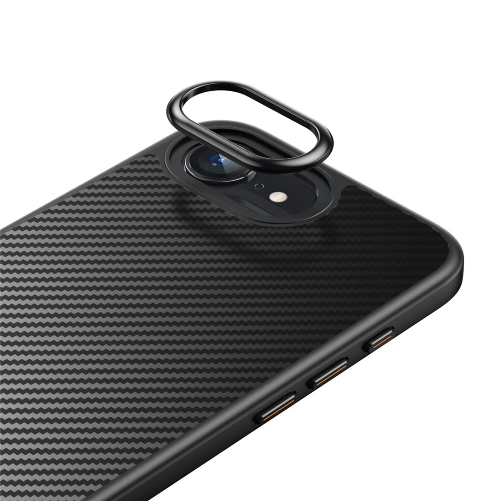CaseBody Apple iPhone 16e / 17e Carbon Fiber Hoesje Zwart