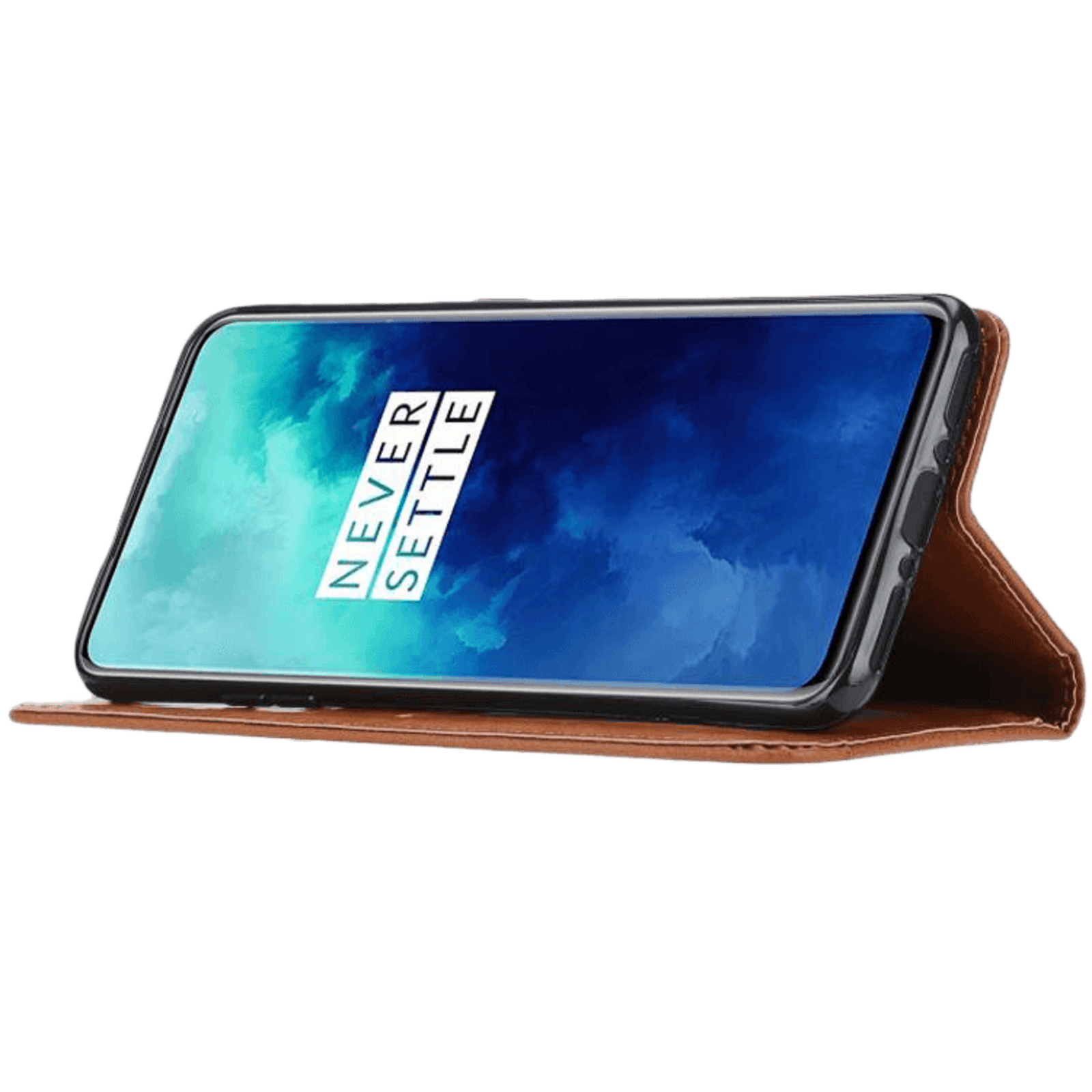 Comfycase OnePlus 7T Pro Bookcase Hoesje Magneetsluiting Bruin