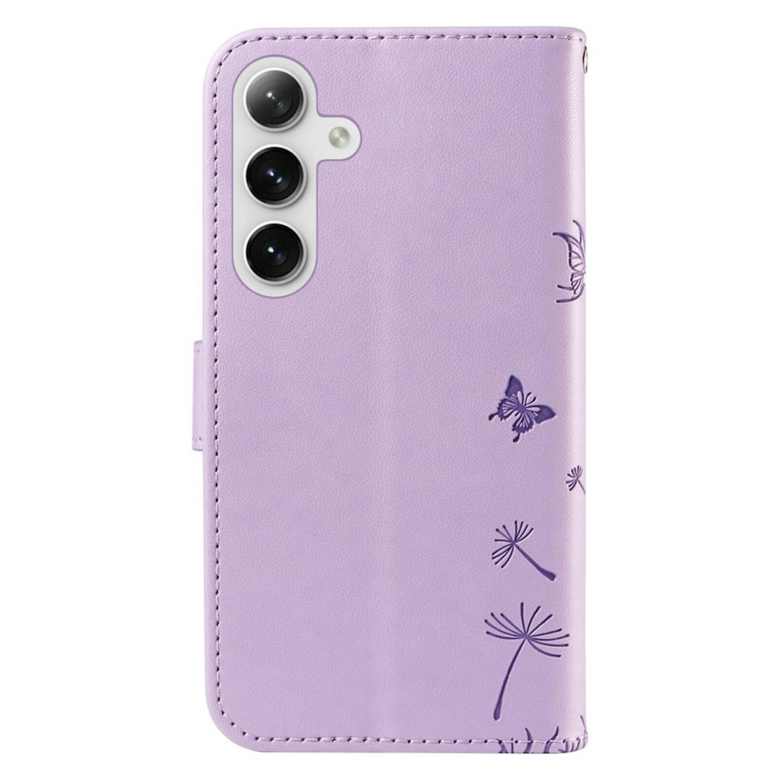 Comfycase Samsung S25 Plus / S24 Plus Dandelion Bookcase Hoesje Paars