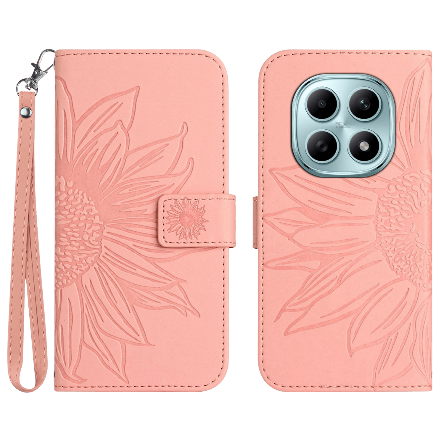 Mocaa Xiaomi Redmi Note 15 Pro Sunflower Bookcase met Koord Roze