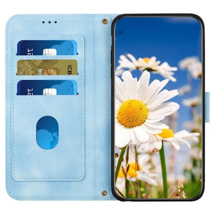 Mocaa Samsung Galaxy S24 Floral Series Bookcase Blauw