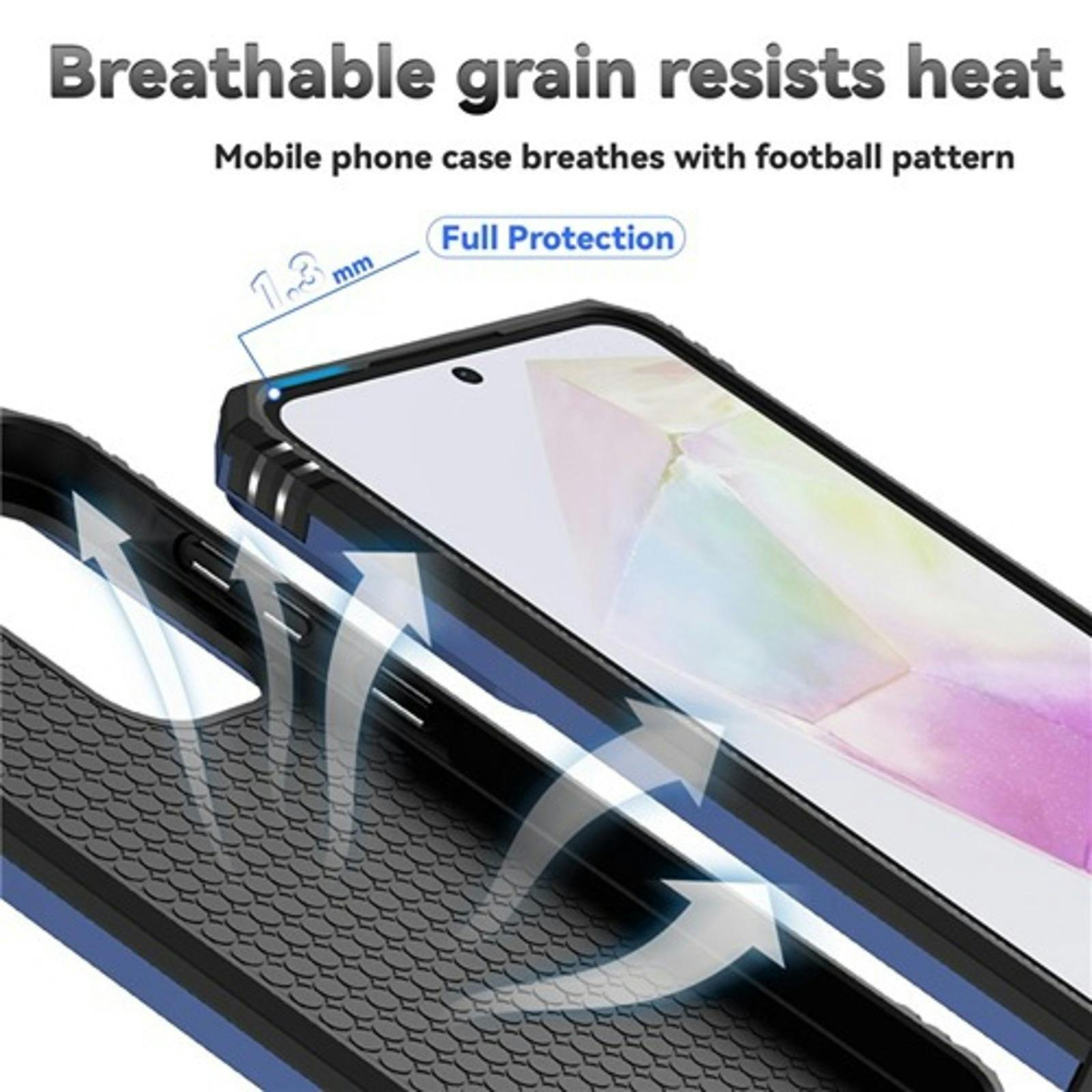 CaseBody Samsung A56 / A36 Shield Case met Camera-schuif Blauw