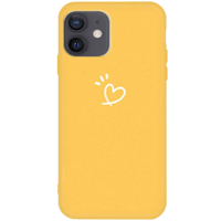 Mocaa iPhone 12 (Pro) Love Heart Case Geel