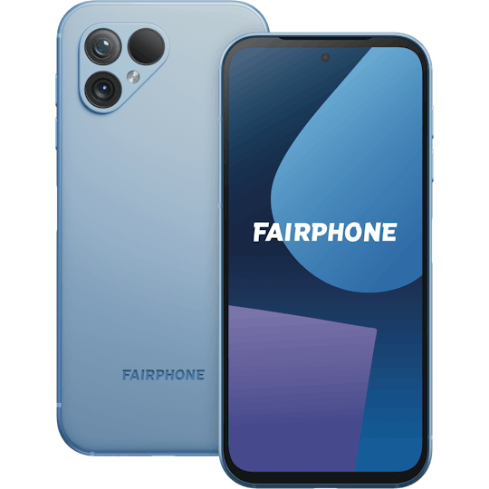 Fairphone 5 Sky Blue - Voorkant & achterkant
