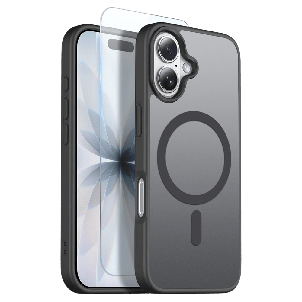 Northjo 2-in-1 iPhone 17 Hoesje – Shockproof, MagSafe + Screenprotector Zwart