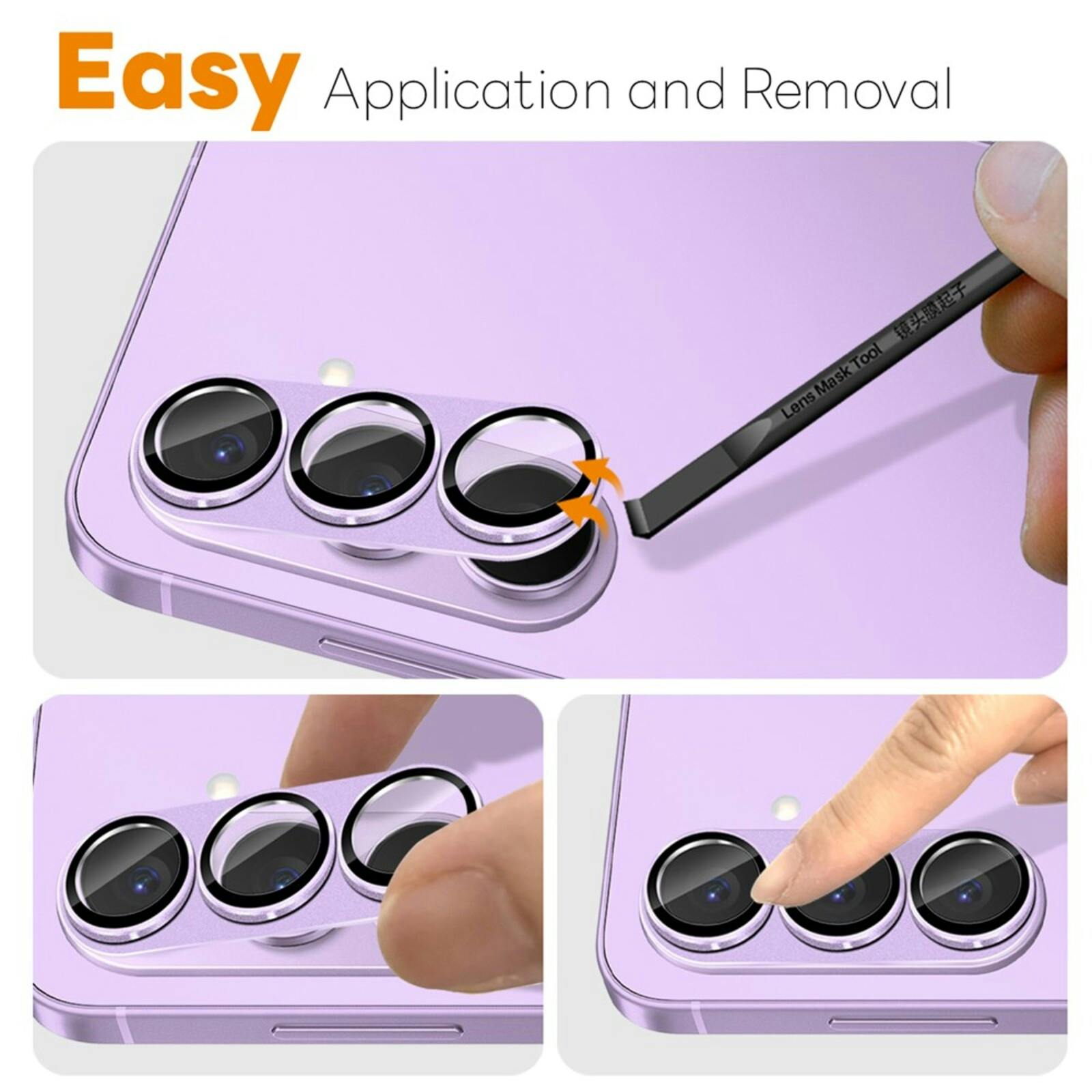 Northjo Samsung Galaxy S26 Full Cover Camera Protector Paars