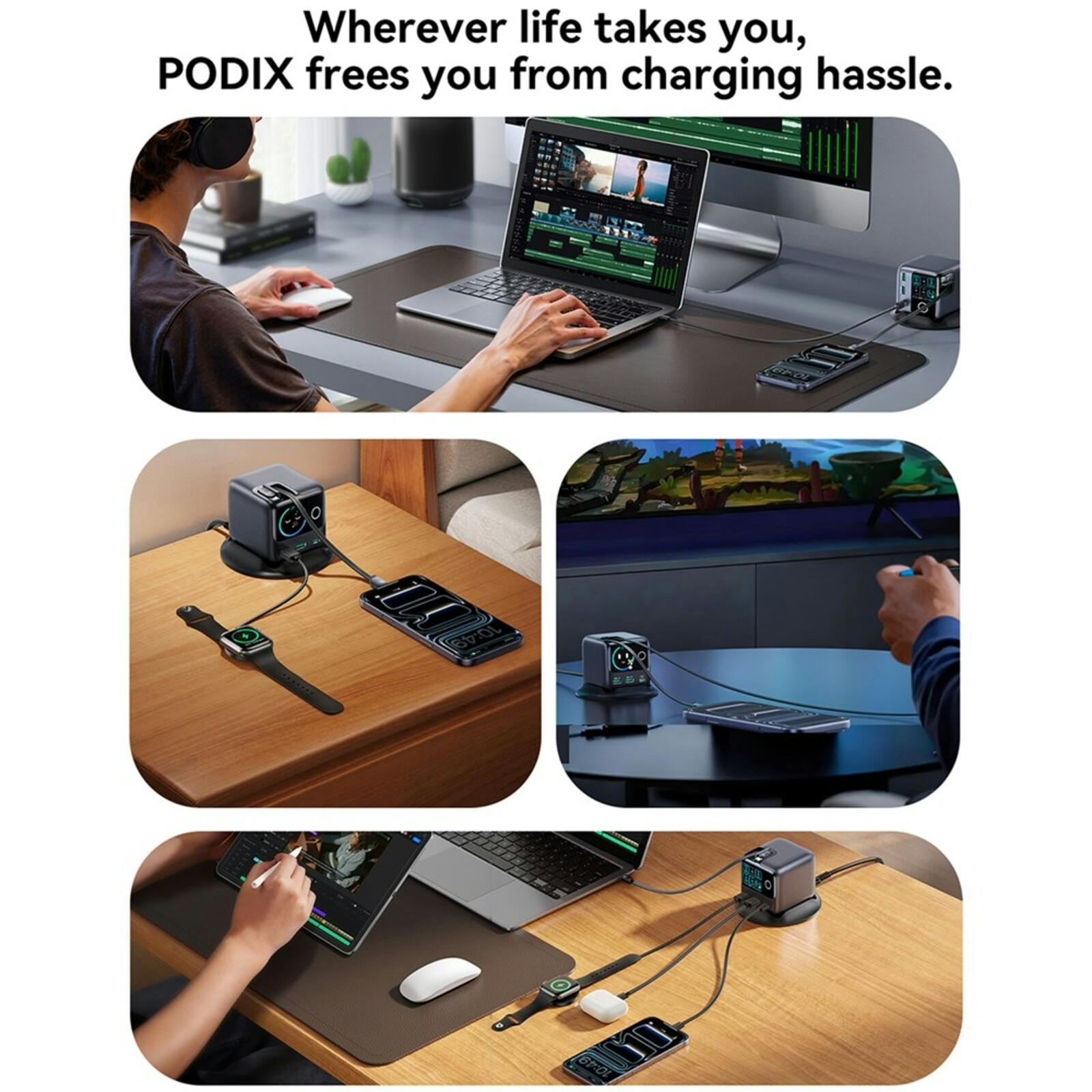 Joyroom 140W GaN Ultra Desktop Charger met Kabels Zwart