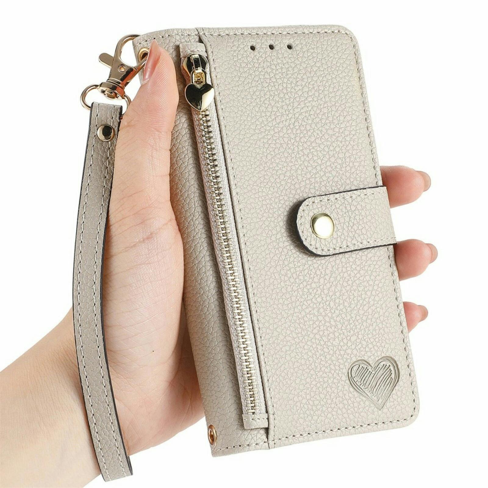 Mocaa Samsung Galaxy A16 Love Heart Wallet Hoesje Grijs