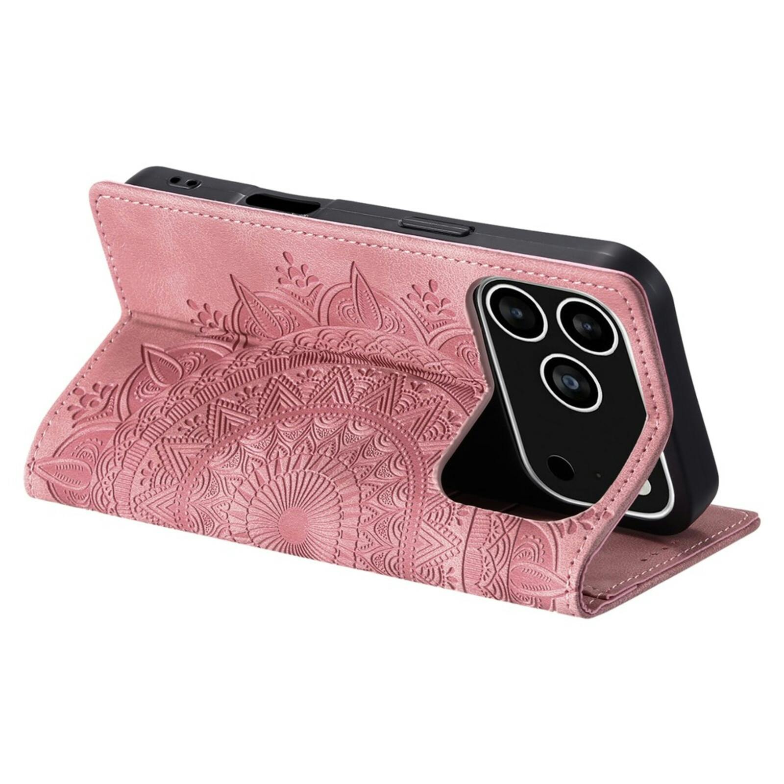 Comfycase Apple iPhone 17 Pro Soft Mandala Bookcase Roze