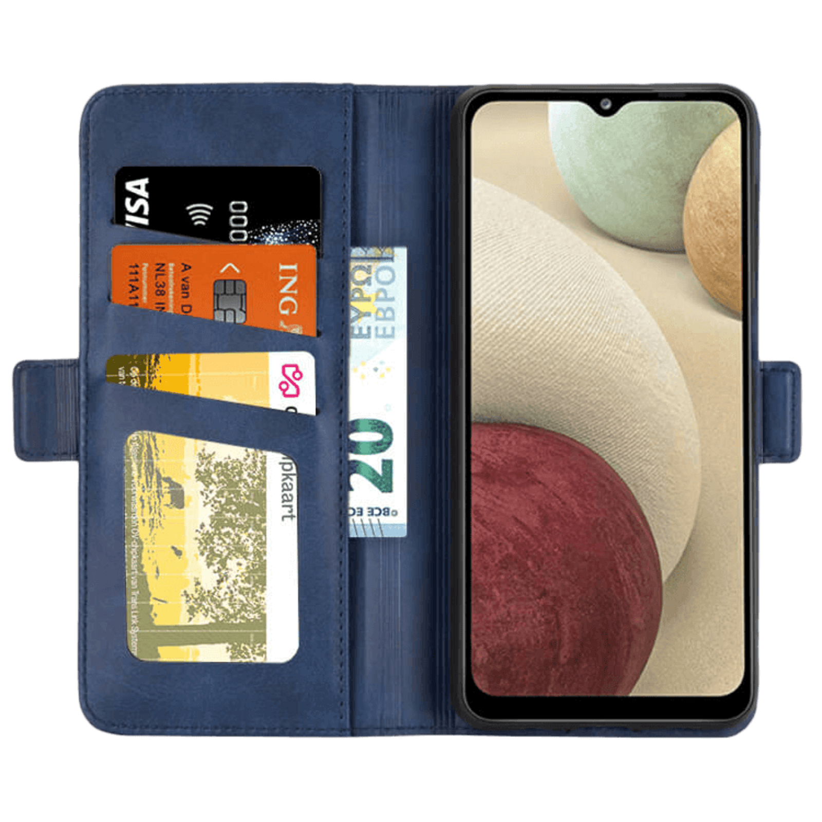 Comfycase Samsung Galaxy A12 Bookcase Beschermhoesje Blauw