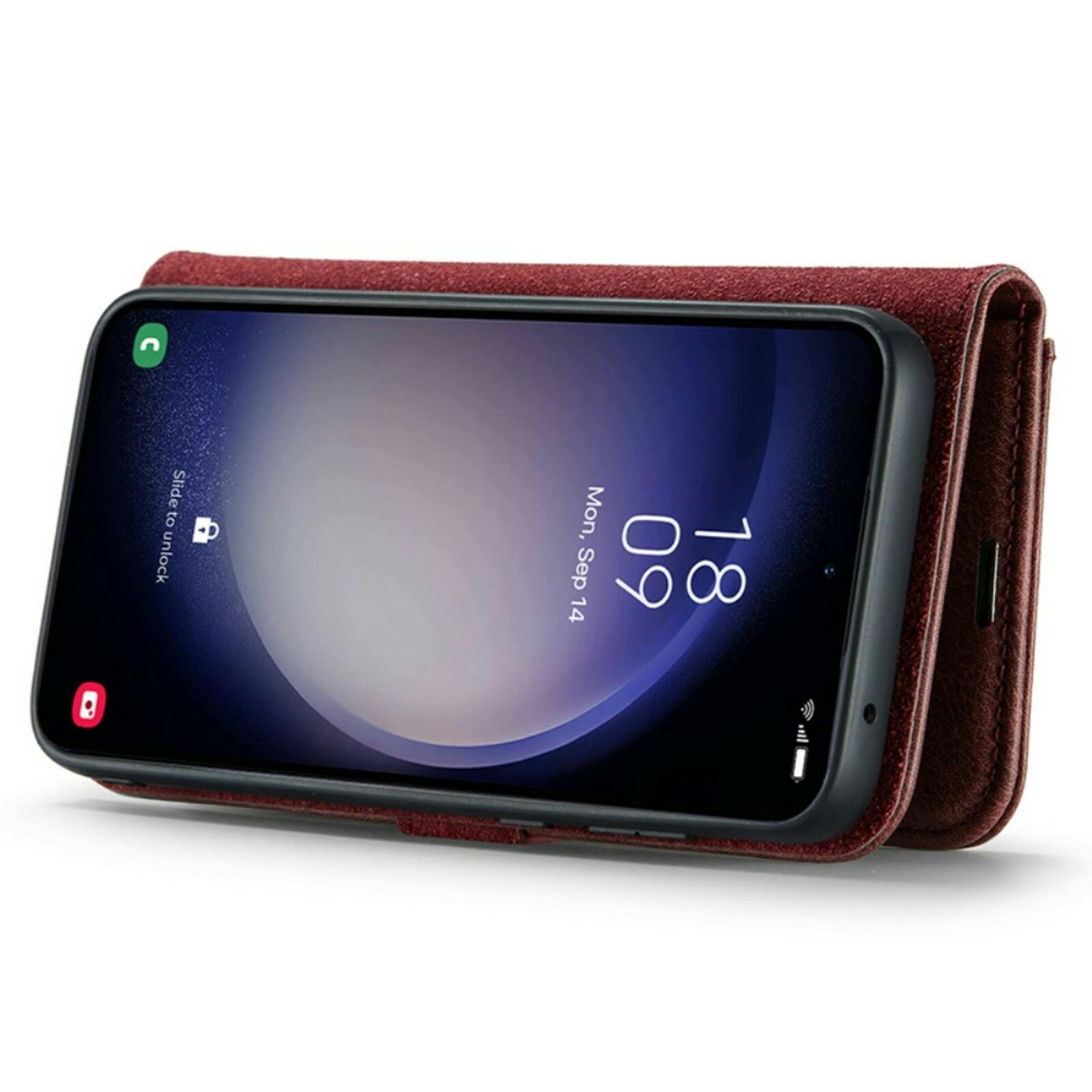 DG.MING Samsung S23 FE Lederen 2-in-1 Wallet en Hoesje Rood