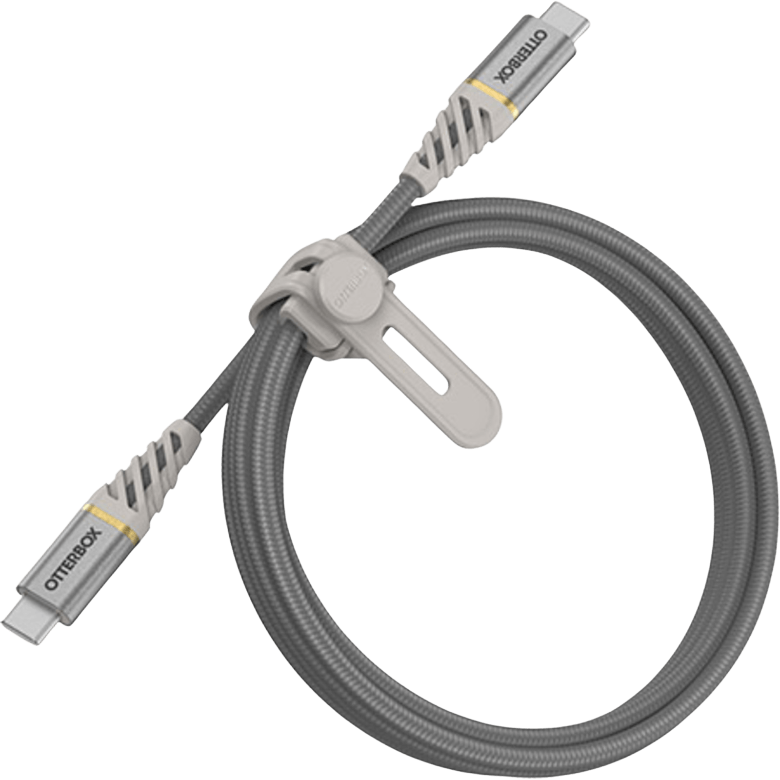 Otterbox USB-C naar USB-C Premium Gevlochten Kabel Silver - Voorkant