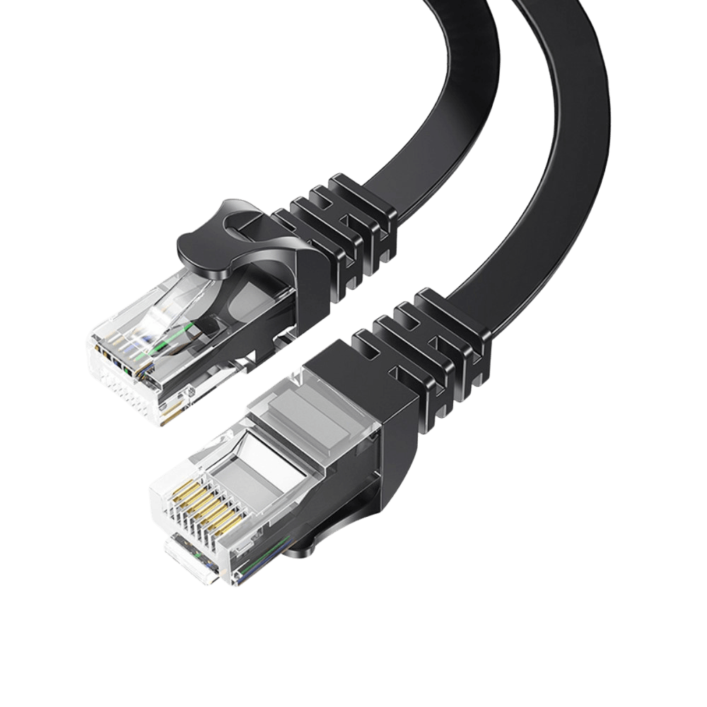 Essager CAT6 S/FTP LAN Ethernet Kabel Plat Zwart 3m