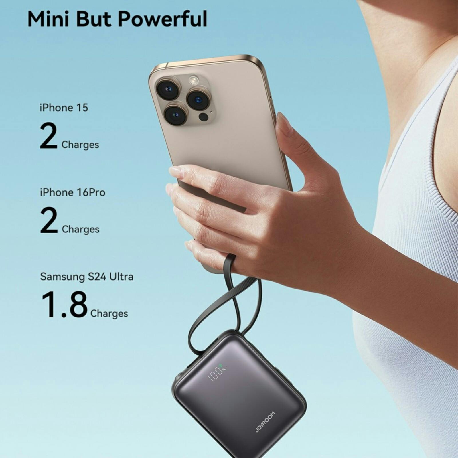 Joyroom 10.000mAh 22.5W Premium Mini Powerbank Zwart 10.000 mAh