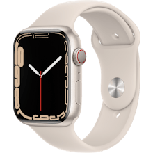 Apple Watch Series 7 Cellular 45mm Starlight - Voorkant